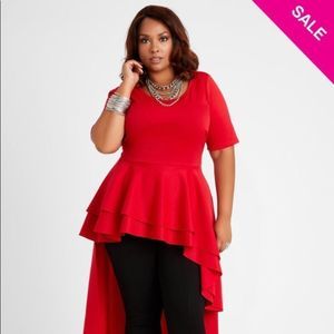 Hi-low peplum top